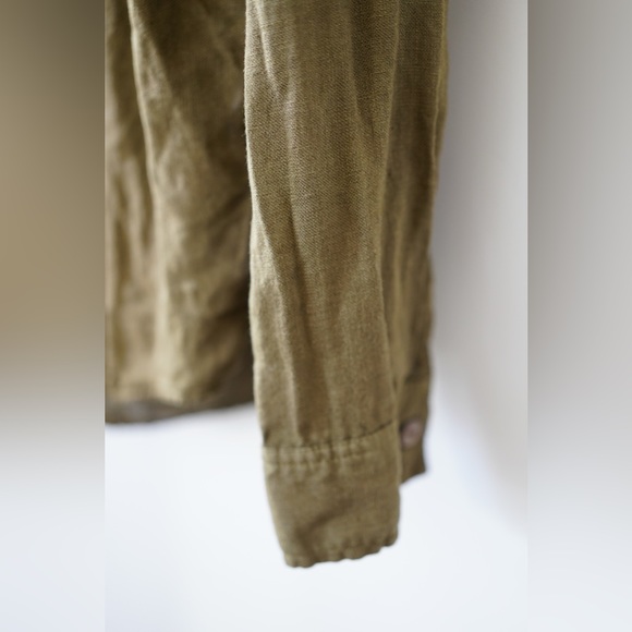 Zara 100% Linen Oversized Shirt in Khaki - Picture 4 of 10